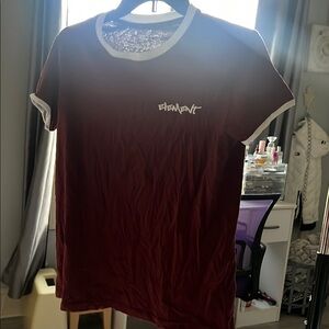 Element Burgundy Tee with White Accents
